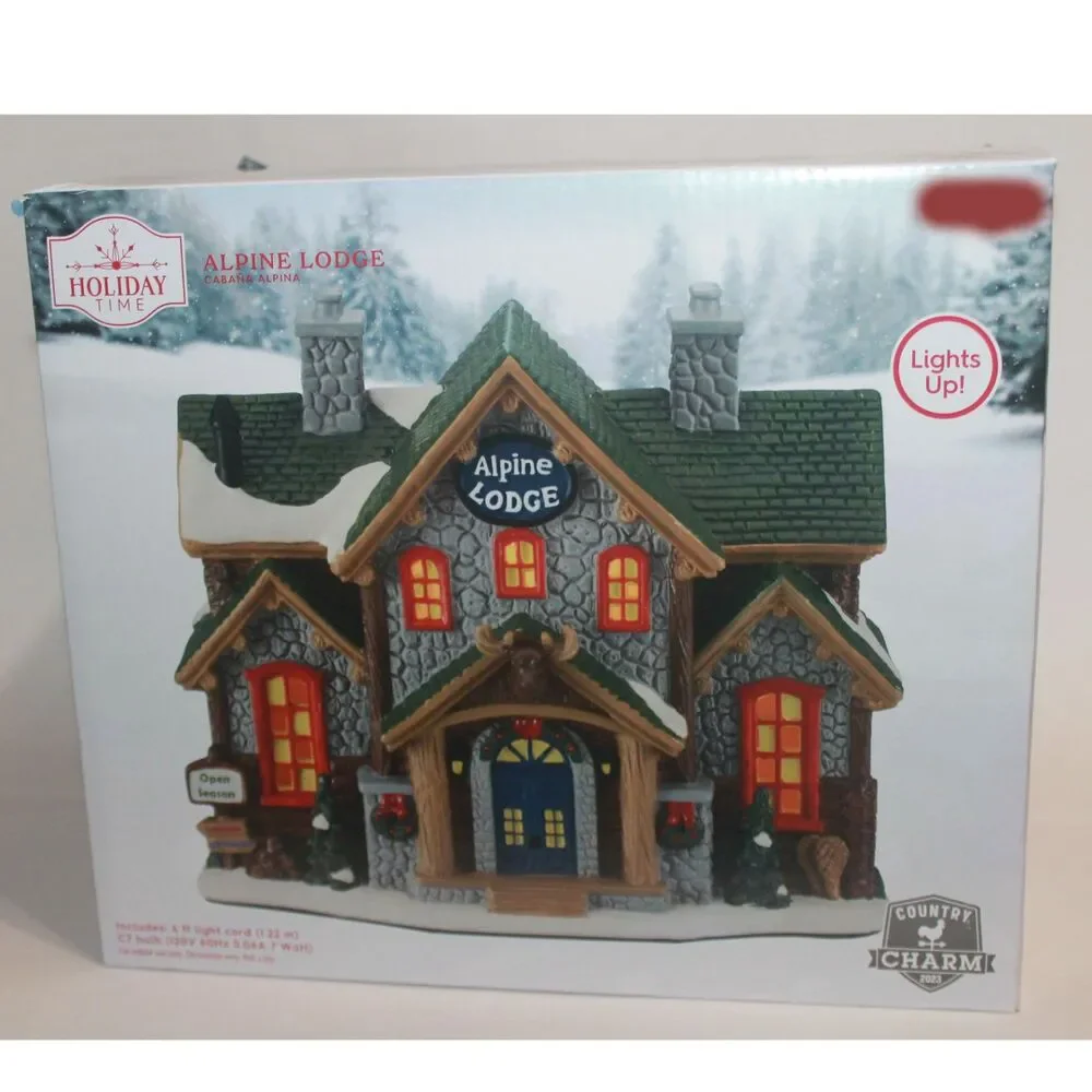 Holiday Time Alpine Lodge Lighted Christmas Village Building